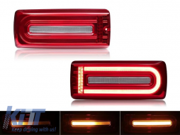 Dynamic LED tuning tail light set suitable for Mercedes G-Class W463 1999-2018 with red/white base, left and right - ABMETX6012139