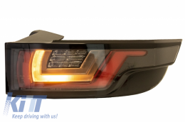 Dynamic Sequential Turning Light Full LED Taillights suitable for Range Rover Evoque L538 (2011-2014) Light Bar Chrome Black-image-6045782