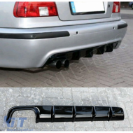E39 M Technic Diffuser Left Dual Output Piano Black Vacuum Plastic / 1995-2003 - DTBKB6026341