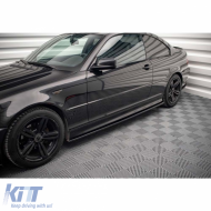 E46 MAX Side Skirt Lower Lip Piano Black Vacuum Plastic / 1997-2006