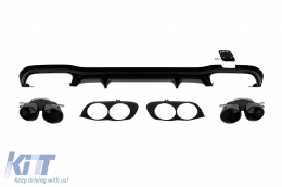 E53 GT type diffuser with black tips suitable for rear A Design bumper on Mercedes E-Class W213 2017-2022 -oo--oo- - ABMERA6009653