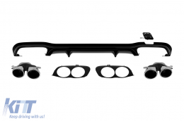 E53 GT type diffuser with chrome tips suitable for rear A Design bumper on Mercedes E-Class W213 2017-2022 -oo--oo- - ABMERA6009652