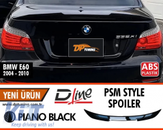 image-9-E60 PSM Style Rear Trunk Spoiler Piano Black ABS / 2004-2010