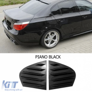 E60 Side Window Louver Piano Black ABS / 2003-2010