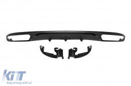 E63 A Design diffuser suitable for standard rear bumper for Mercedes E-Class W213 after 2016 -oo--oo-, with black trim