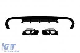 E63 A Design-style diffuser with black tailpipes suitable for A Design rear bumper suitable for Mercedes E-Class C238 Coupe after 2017 -оо--оо- - ABMERA6011580