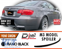 E92 M3 Trunk Spoiler Piano Black ABS / 2006-2013
