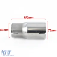Edelstahl Auspuffrohr Reduzieradapter 75mm auf 63mm-image-6199128