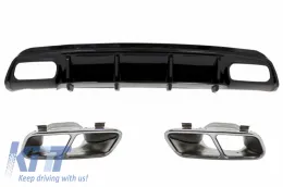 image-26-Задна дифузьор Черен Edition с накрайници за ауспух, подходящ за Mercedes A-Class W176 (2012-2018) A45 Facelift Дизайн
