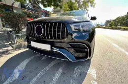 Ein Design-Paket Typ 63 geeignet für Mercedes GLE SUV W167 2018-2023, nach 2024 mit Chromelementen und Chromendrohren-image-6265087