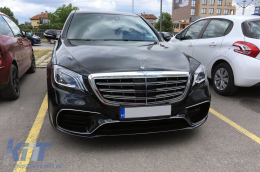 Ein Design-Paket Typ S63 geeignet für Mercedes S-Klasse W222 2017-2020, mit Scheinwerfern, Rücklichtern, Seitenschwellern für lange Radstand-image-6235966