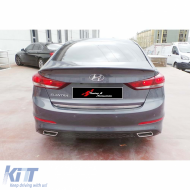 Elantra Rear Diffuser + Chromee Exhaust Tips Piano Black Vacuum Plastic / 2015-2020 - DTRBDH6026692