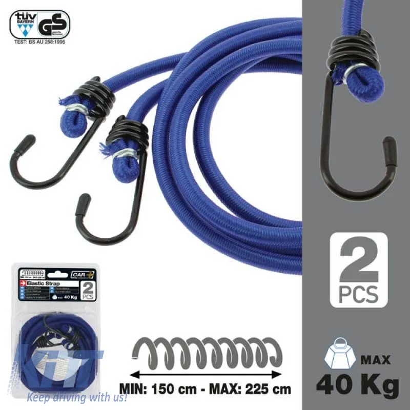 Elastic Cord Super with Metal Hook 10mm x 1 Meter 2 Pcs 17385