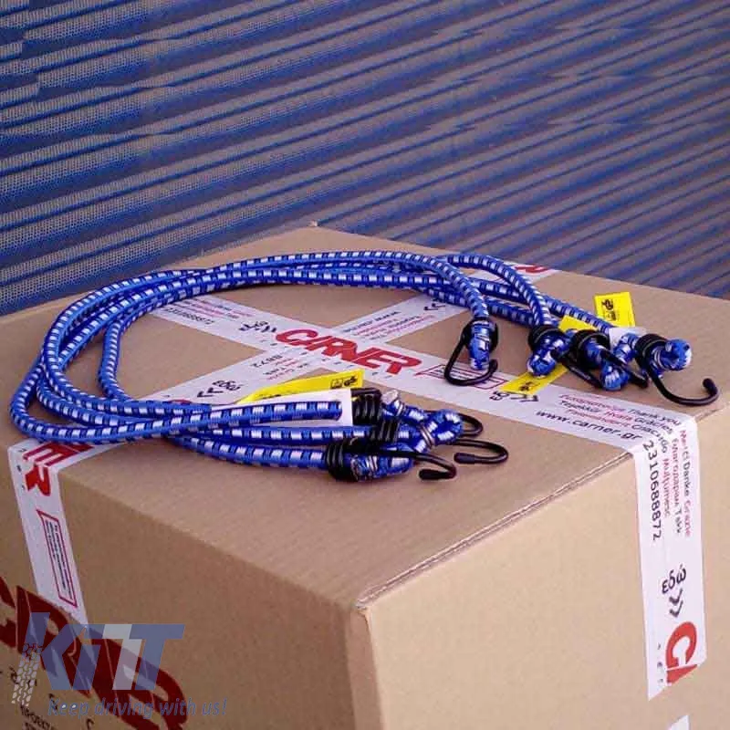 Elastic Cord With Metal Hook 10mm x 90cm Set 4 Pcs
