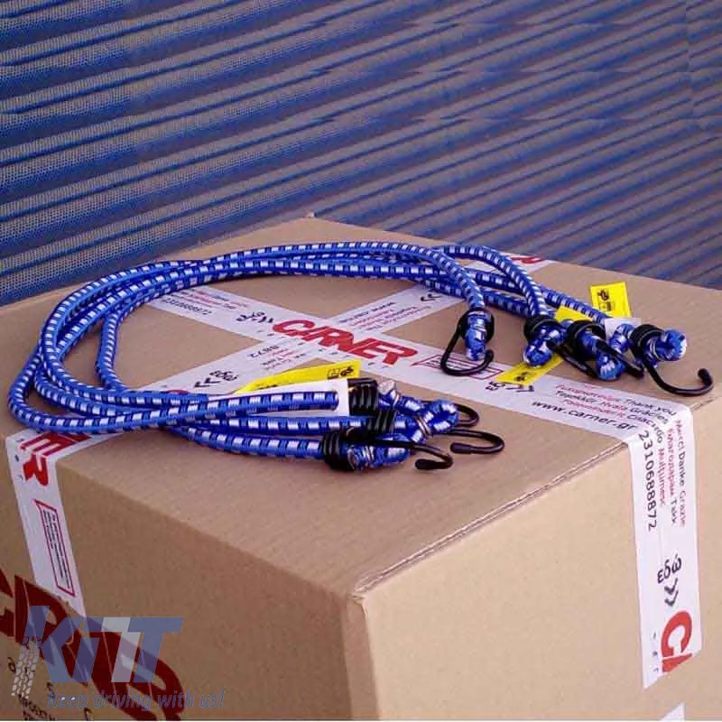 Elastic Cord With Metal Hook 8mm x 1m Set 4 Pcs