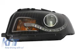 Első fényszóró AUDI A3 8P (2003-2008) DRL optikás fekete-image-6015063