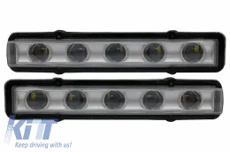 Első fényszóró burkolat FEHÉR LED DRL helyzetjelzővel Mercedes Benz G-osztály W463 (1989-től) G65 AMG Design Króm-image-6019469