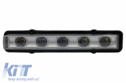 Első fényszóró burkolat FEHÉR LED DRL helyzetjelzővel Mercedes Benz G-osztály W463 (1989-től) G65 AMG Design Króm-image-6019470