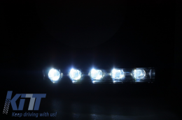 Első fényszóró burkolat FEHÉR LED DRL helyzetjelzővel Mercedes Benz G-osztály W463 (1989-től) G65 AMG Design Króm-image-6019472