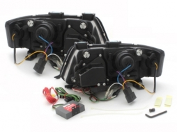 Első fényszóró LED DRL AUDI A6 4B (1997-2001) Fekete-image-65410