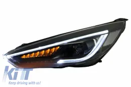 Első fényszórók LED DRL Ford Focus III Mk3 (2015-2017) Bi-Xenon Design dinamikus irányjelzővel-image-6033046