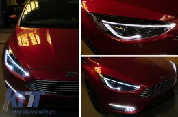 Első fényszórók LED DRL Ford Focus III Mk3 (2015-2017) Bi-Xenon Design dinamikus irányjelzővel-image-6049427