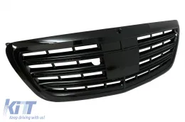 Első hűtőrács AMG Mercedes W222 S-osztály 2014+ AMG S63 S65 Design zongoralakk fekete-image-6003358