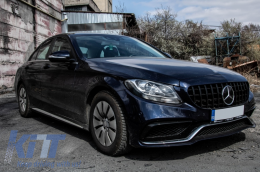 Első hűtőrács Mercedes Benz C-osztály W205 S205 C205 (2014-től) AMG GT-R Panamericana Design Fekete, kamera nélkül-image-6042767