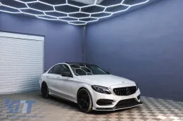 Első hűtőrács Mercedes Benz C-osztály W205 S205 C205 (2014-től) AMG GT-R Panamericana Design Fekete, kamera nélkül-image-6104611