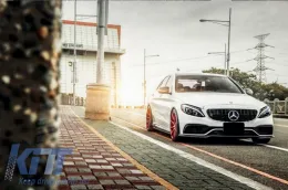 Első hűtőrács MERCEDES C-osztály W205 S205 C205 (2014-2018) GT-R Panamericana Design Fekete 360 kamerával / kamera nélkül-image-6042634