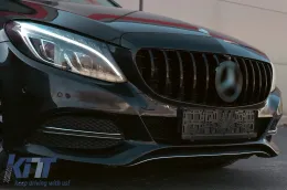 Első hűtőrács MERCEDES C-osztály W205 S205 C205 (2014-2018) GT-R Panamericana Design Fekete 360 kamerával / kamera nélkül-image-6092259