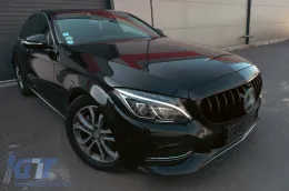 Első hűtőrács MERCEDES C-osztály W205 S205 C205 (2014-2018) GT-R Panamericana Design Fekete 360 kamerával / kamera nélkül-image-6092260