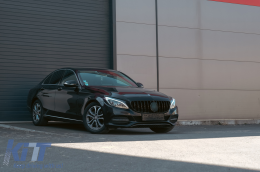 Első hűtőrács MERCEDES C-osztály W205 S205 C205 (2014-2018) GT-R Panamericana Design Fekete 360 kamerával / kamera nélkül-image-6092264