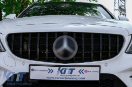 Első hűtőrács MERCEDES C-osztály W205 S205 C205 (2014-2018) GT-R Panamericana Design Fekete 360 kamerával / kamera nélkül-image-6093402