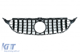 Első hűtőrács MERCEDES C-osztály W205 S205 C205 (2014-2018) GT-R Panamericana Design Fekete 360 kamerával / kamera nélkül-image-6128310
