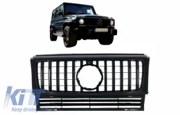 Első hűtőrács Mercedes G-osztály W463 (1990-2014) G63 GT-R Panamericana Design, teljesen fekete-image-6044700