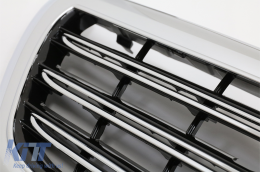Első hűtőrács Mercedes S-osztály W222 (2014-08.2020) modellekhez, S63 S65 dizájn króm-image-6096808