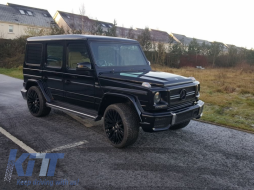 Első hűtőrács Mercedes W463 G-osztály (1990-2012) New G65 G63 AMG Look zongoralakk fekete-image-6023471
