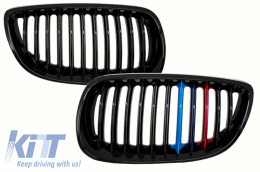 image-75-Első hűtőrács vese rács BMW 3-as E92/E93 coupe/cabrio Pre LCI (2007-2010) zongoralakk fekete M-Power 3 színű dizájn