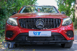 Első középső hűtőrács MERCEDES GLC X253 C253 (2015-2018) AMG GT R Panamericana Design teljesen fekete-image-6069076