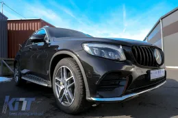 Első középső hűtőrács MERCEDES GLC X253 C253 (2015-2018) AMG GT R Panamericana Design teljesen fekete-image-6076947
