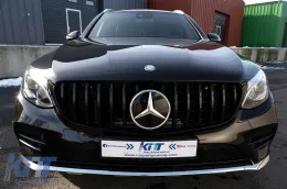 Első középső hűtőrács MERCEDES GLC X253 C253 (2015-2018) AMG GT R Panamericana Design teljesen fekete-image-6076948