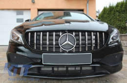 Első Középső rács Mercedes Benz CLA C117 X117 W117 (2013-2016) CLA45 GT-R Panamericana Design Fekete Króm-image-6042742