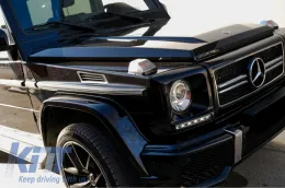 Első lámpa borítás LED DRL nappali menetfénnyel MERCEDES G-osztály W463 (1989-től) modellekhez, irányjelzővel, G65 design-image-6067807