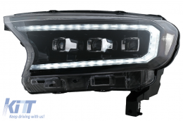 
Első lámpa LED Fénysor indulófénnyel Ford Ranger Raptor (2015-2020) balkormányos modellekhez, Teljes Fekete, dinamikus Irányjelzők, Matrix projektor-image-6078852