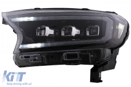 
Első lámpa LED Fénysor indulófénnyel Ford Ranger Raptor (2015-2020) balkormányos modellekhez, Teljes Fekete, dinamikus Irányjelzők, Matrix projektor-image-6078853