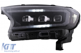 
Első lámpa LED Fénysor indulófénnyel Ford Ranger Raptor (2015-2020) balkormányos modellekhez, Teljes Fekete, dinamikus Irányjelzők, Matrix projektor-image-6078854