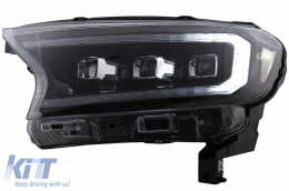 
Első lámpa LED Fénysor indulófénnyel Ford Ranger Raptor (2015-2020) balkormányos modellekhez, Teljes Fekete, dinamikus Irányjelzők, Matrix projektor-image-6078855