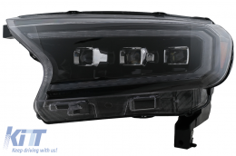 
Első lámpa LED Fénysor indulófénnyel Ford Ranger Raptor (2015-2020) balkormányos modellekhez, Teljes Fekete, dinamikus Irányjelzők, Matrix projektor-image-6078863