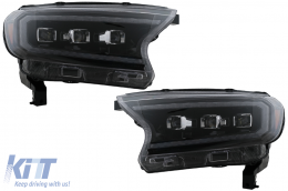 
Első lámpa LED Fénysor indulófénnyel Ford Ranger Raptor (2015-2020) balkormányos modellekhez, Teljes Fekete, dinamikus Irányjelzők, Matrix projektor-image-6078864